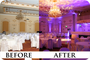 Wedding Lighting Spokane Before and After