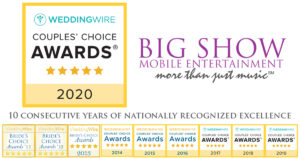 Spokane wedding DJ big show mobile entertainment, 10 consecutive years of awards from weddingwire